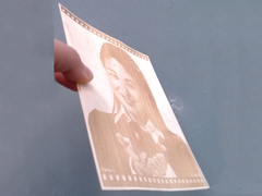 Wood laser engraving portrait sample